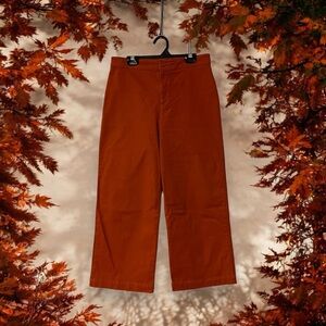 Forever 21 Burnt Orange Cropped Twill Capri Pants